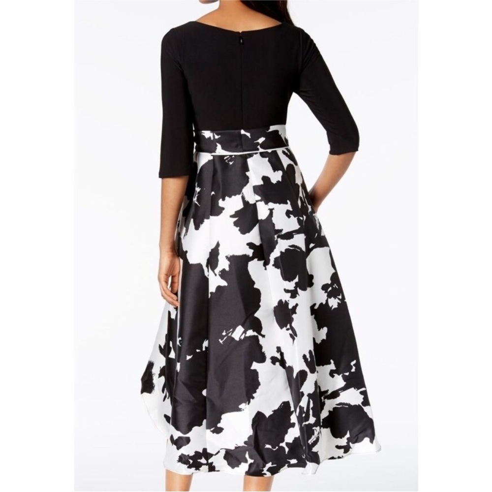R & M Richards Collection Hi - Lo Black and White Dress - Picture 3 of 9